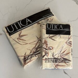 Vintage Percale Full Fitted Sheet And Standard Pillowcases Bangkok Bone Pattern